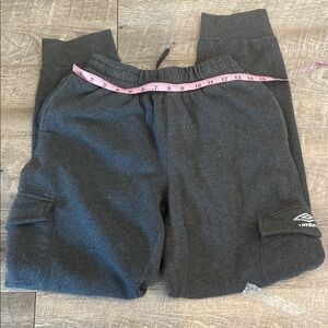 Umbro Black Track Pants with Tapered Ankle Design